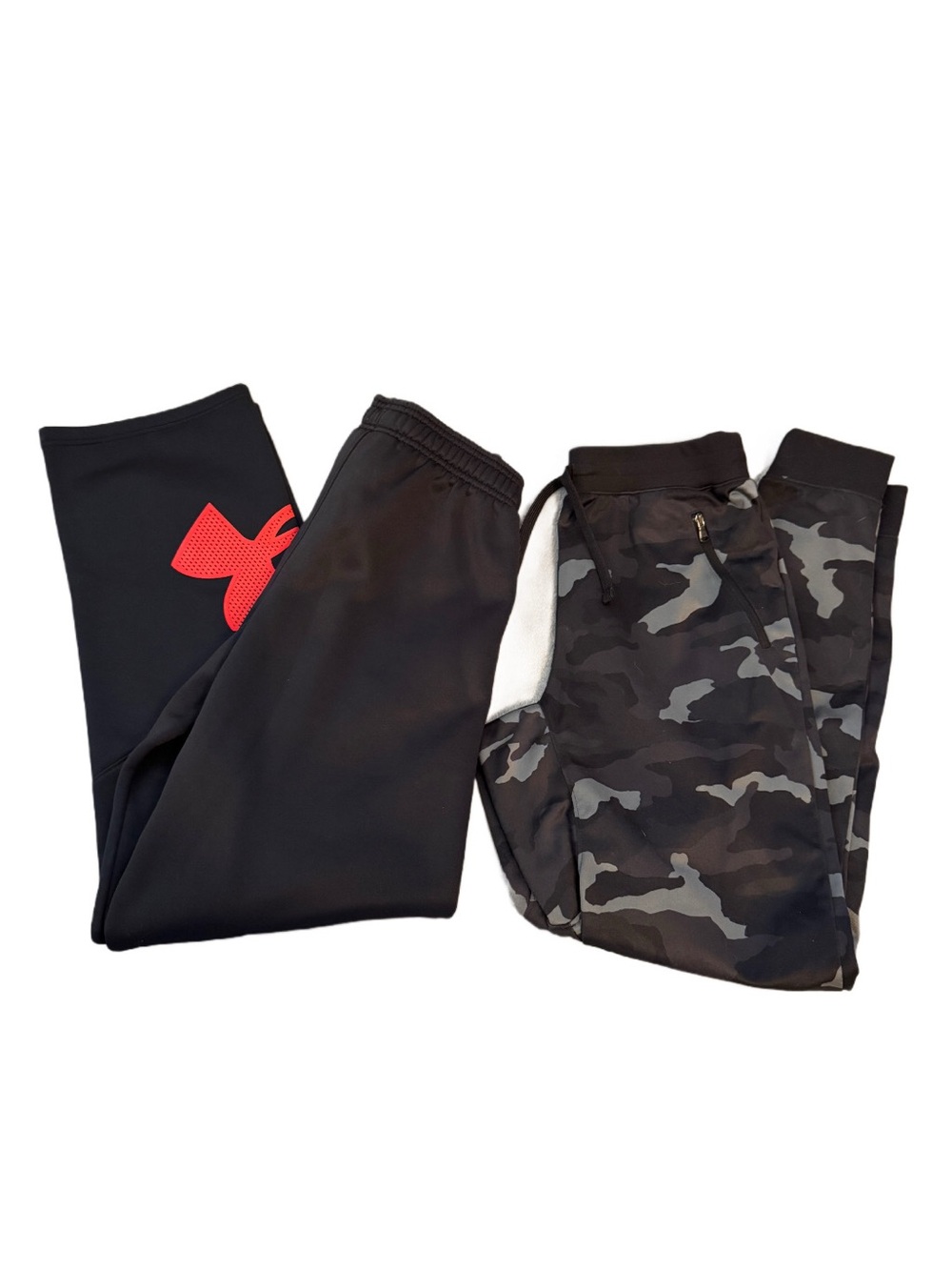 Under Armour Black Sweatpants with Red Logo Black Camo Joggers Size Youth Large